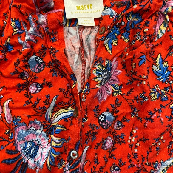 Anthropologie Maeve red blouse. Size M. - Picture 5 of 7